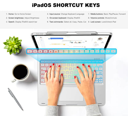 iPad Touch Type 360° Rotatable Keyboard Case